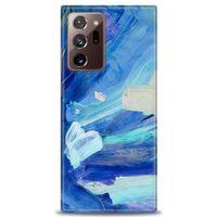 Samsung Galaxy Note 20 Ultra Kılıf HD Baskılı Kılıf - Mavi Beyaz + Tam Ekran Koruyucu