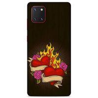Lopard Samsung Galaxy Note 10 Lite Uyumlu Kılıf Tattoo's (14) Lansman Kılıf Çift Kalp