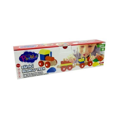 Play Wood Play Wood Eğitici Ahşap Bloklu Bultak Tren 351
