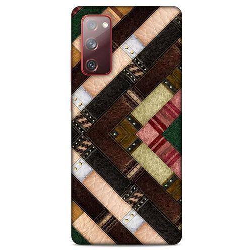 Samsung Galaxy S20 Fe Kılıf Patchwork (7) Telefon Kılıfı Koyu Kahverengi