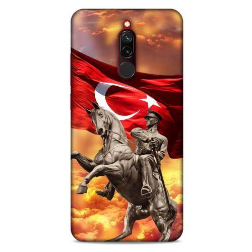 Xiaomi Redmi 8 Kılıf Atatürk (47) Crystal Flex Kılıf Kızıl Bulut