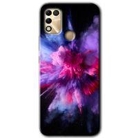 İnfinix Hot 11 Play Kılıf HD Desen Baskılı Arka Kapak - Color Splash Purple