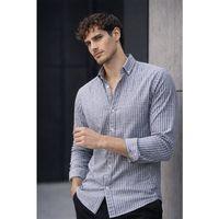 Nefes Alabilir Zarif Günlük Carina Çizgili Pamuklu Erkek Gömlek - Siyah