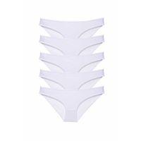 5 adet Süper Eko Set Likralı Kadın Slip Külot Beyaz