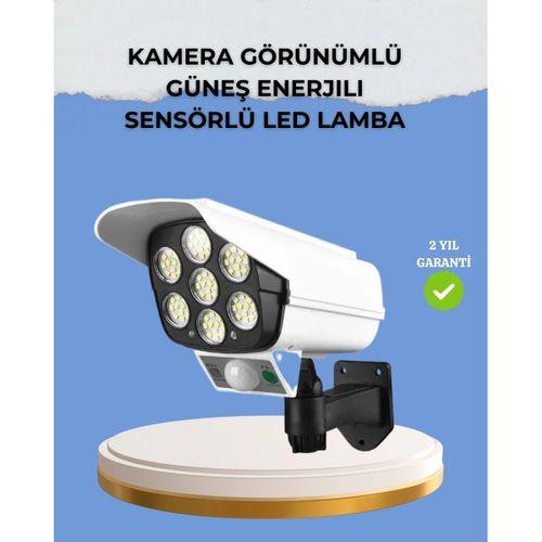 Kamera Görünümlü Solar Led Lamba Hareket Sensörlü Uzaktan Kumandalı Bahçe Duvar Aydınlatması