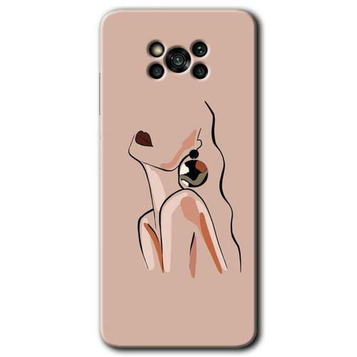 BeRa Aksesuar Poco x3 Pro Kılıf Baskılı Kapak - Çizim Silüet +Tam Kaplayan Mat Seramik
