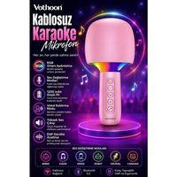 Çocuk Ve Yetişkin Karaoke Mikrofonu Kablosuz Rgb Ambiyans Işığı Ses Değiştirme Modlu Hoparlör