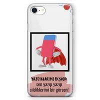 Apple iPhone SE 2020 Kılıf Yazdıklarımı Boşver Arka Kapak Koruma Desenli Full Koruyucu