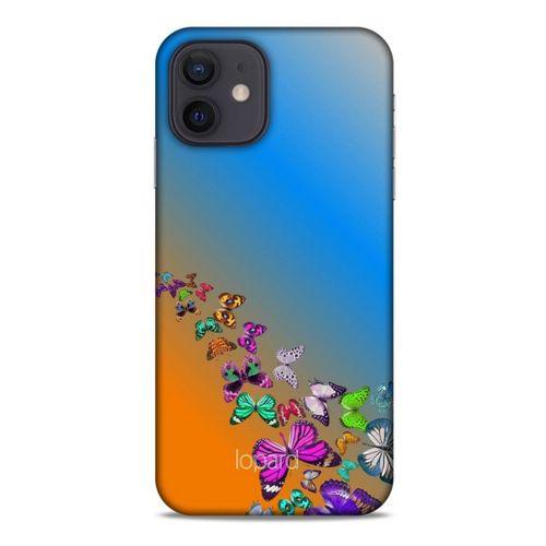 Apple iPhone 12 Kılıf Kelebek Etkisi (50) Shockproof Kılıf Bordo Pembe