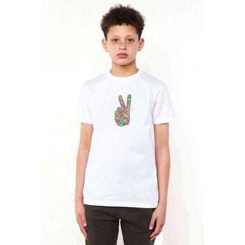 Cool Colorful Groovy Peace Sign And Baskılı Unisex Çocuk Beyaz t-shirt