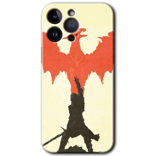 Potkal Hediye Fabrikası Potkal Hediye Fabrikası iPhone 14 Pro Kılıf HD Desen Baskılı Arka Kapak - Temperli Cam - Dragon Hunter 1