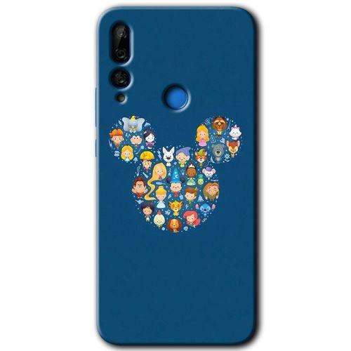 MRCİLETİSİM Huawei Y9 Prime 2019 Kılıf Baskılı Kapak - Mickey + 5D Tam Kaplayan Cam