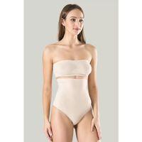 Kadın Ten Dikişsiz Eksta Yüksek Bel Silikon Mideli String 1 Beden Inceltici Külot Korse