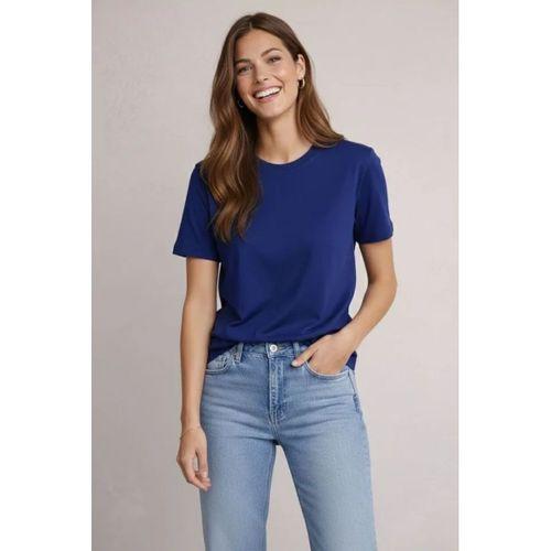 Osy Modal Yumuşak Dokulu Kumaş Bisiklet Yaka T-shirt - Lacivert