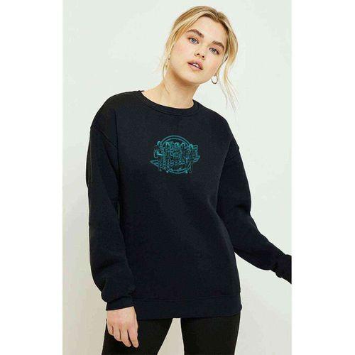 Strokes Is This It Logo Widescreen Baskılı Siyah Kadın Sweatshirt