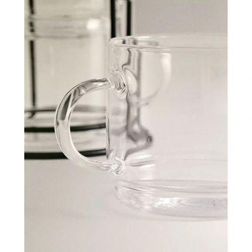 Standlı Borosilikat 4'lü Fincan Seti