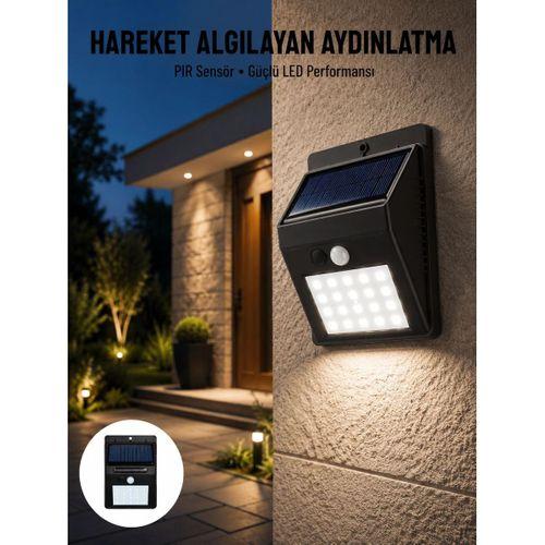 Bahçe Aydınlatması Güneş Enerjili Led Işık Lamba Sensörlü Dekoratif Yeni Nesil