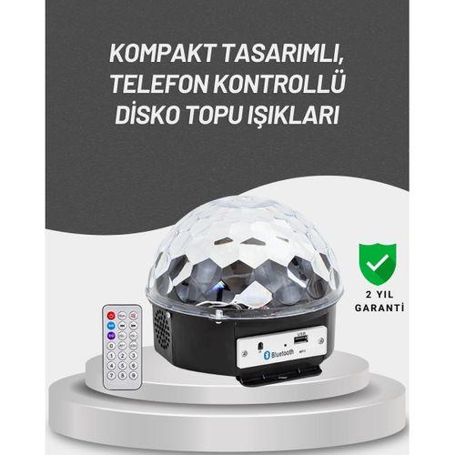 Uzaktan Kumandalı Rgb Led Disko Topu Bluetooth Hoparlörlü
