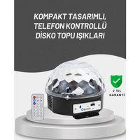 Uzaktan Kumandalı Rgb Led Disko Topu Bluetooth Hoparlörlü