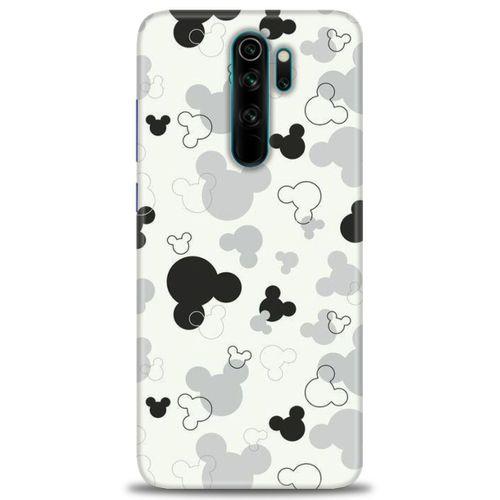 Xiaomi Redmi Note 8 Pro Kılıf HD Baskılı Kılıf - Siyah Mickey + Tam Ekran Koruyucu
