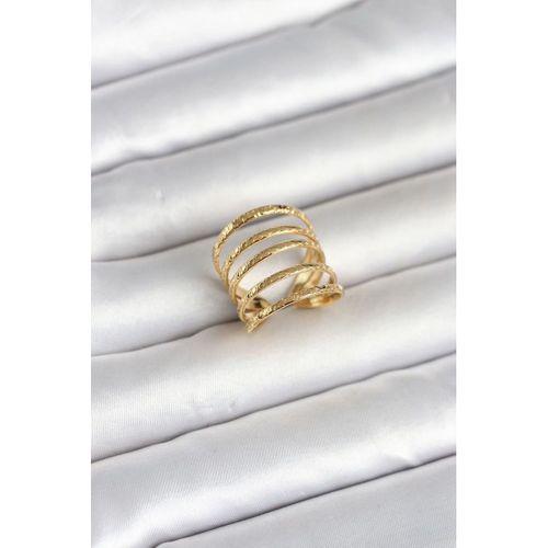 316L Çelik Gold Renk Sıralı Model Kadın Yüzük