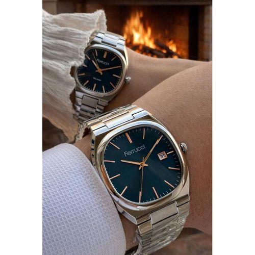 Ferrucci Çift Sevgili Saati Çelik Kordon 3 Atm Suya Dayanıklı Kol Saati VS.BLKT.0833