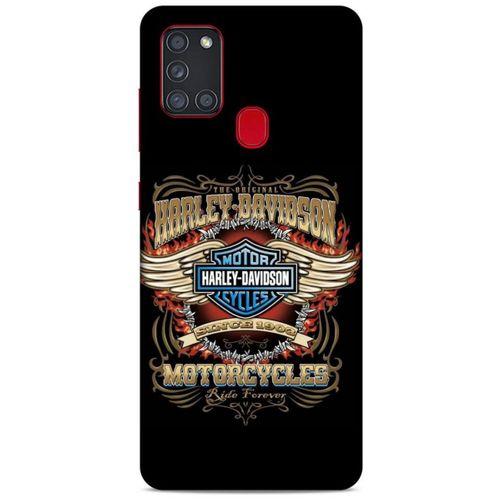 Samsung Galaxy A21s Uyumlu Kılıf Motorsiklet (6) Silikon Kılıf Harley Davidson