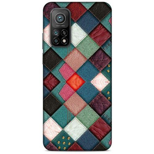 Xiaomi Mi 10T Pro 5G Kılıf Patchwork (18) Telefon Kılıfları Pembe Yeşil