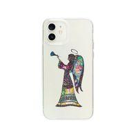 iPhone 12 Mini Mandala Melek Kız Premium Şeffaf Telefon Kılıfı