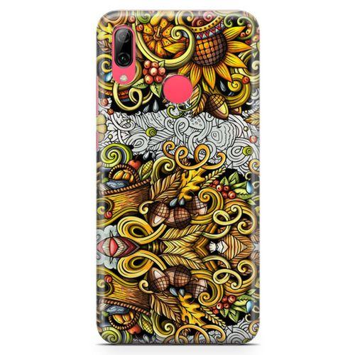 Huawei Y7 Prime 2019 Kılıf Palamut Doodle Arka Kapak Koruma Desenli Full Koruyucu
