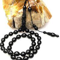 Oltu Taşı Kravatlı Şerit Çizgi İmame Sade Tespih