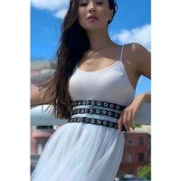 Elbise Üzeri Üçlü İnce Şerit Ayarlanabilir Şık Deri Bel Korse Kemer - Brf641