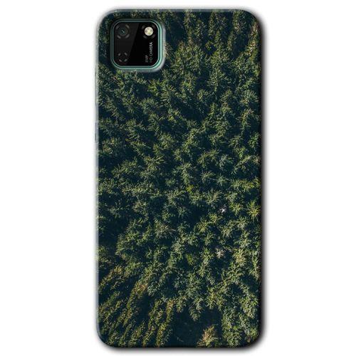 MRCİLETİSİM Huawei Y5P Kılıf HD Desen Baskılı Arka Kapak + Temperli Cam - Çam Ağacı Ormanı