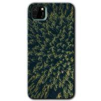 MRCİLETİSİM Huawei Y5P Kılıf HD Desen Baskılı Arka Kapak + Temperli Cam - Çam Ağacı Ormanı