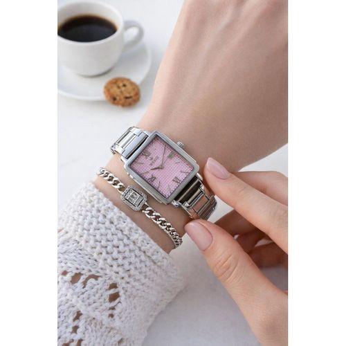 Wesse Elite Çelik Kordon Kararmaz Renk Atmaz Bayan Kol Saati 30Mt Suya Dayanıklı+Bileklik BLS1149.01