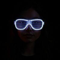 Beyaz Led Işıklı Parti Gözlüğü - Şerit Gözlük 3 Modlu