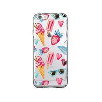 iPhone 6 Summer Çilek Desenli Premium Şeffaf Silikon Kılıf
