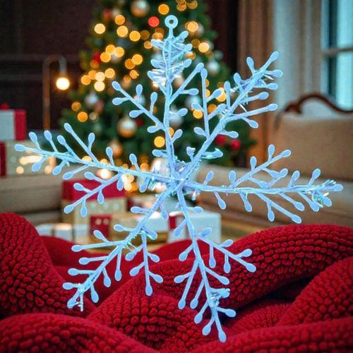 6 ADET KÜÇÜK BOY BEYAZ KAR TANESİ 21 CM KAR TANESİ YILBAŞI AĞACI SÜSLERİ YILBAŞI DEKORLARI NOEL SÜS