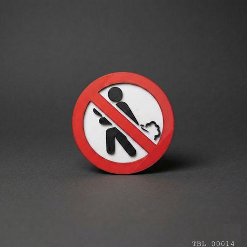 Gaz Çıkarılmaz İşareti Yuvarlak Dekoratif Tabela 14cmx14cmx4mm