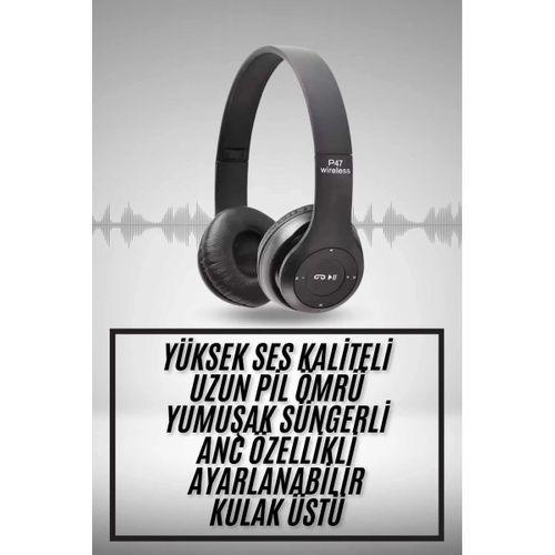 Kulak Üstü Bluetooth Kulaklık Yüksek Ses Kaliteli Ayarlanabilir