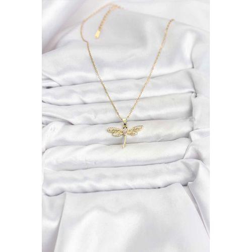 316L Çelik Zincir Gold Renk Yusufçuk Model Kadın Kolye