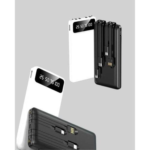 Led Işıklı 20.000mah Powerbank Lcd Gösterge Dahili Çoklu Kablo