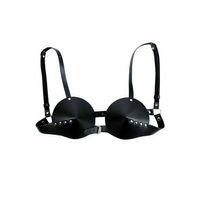 Siyah Göğüs Harness Zımbalı Konik Kaplı Deri - Brf250