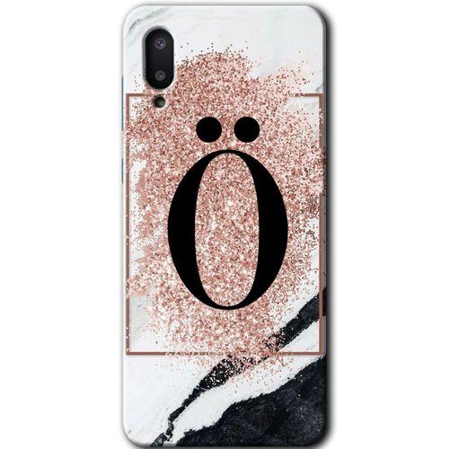 MRCİLETİSİM Samsung Galaxy A02 Kılıf Baskılı Kapak - Pembe Mermer Desenli Ö Harfi +Tam Kaplayan Mat Seramik