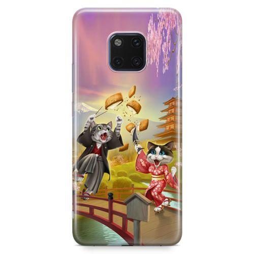 Huawei Mate 20 Pro Kılıf Geyşa Kediler Arka Kapak Koruma Desenli Full Koruyucu
