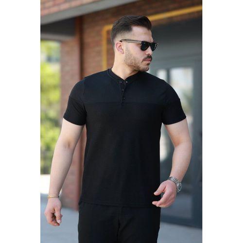 Erkek Hakim Yakalı Kısa Kollu Pamuklu T-shirt