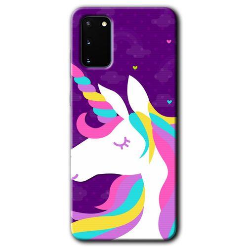 Potkal Hediye Fabrikası Samsung Galaxy S20 Kılıf HD Desen Baskılı Arka Kapak - Unicorn Sleep