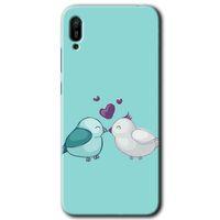 MRCİLETİSİM Huawei Y6 2019 Kılıf HD Desen Baskılı Arka Kapak + Temperli Cam - Mutlu Kuşlar