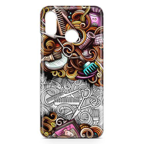 Huawei P20 Lite Kılıf Kuaför Malzemeleri Doodle Arka Kapak Koruma Desenli Full Koruyucu