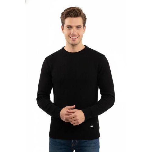 Erkek Sıfır Yaka Kazak Petek Örgü Klasik Kalıp 5243C BGL-ST04859